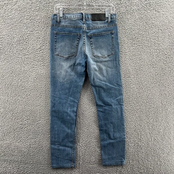 Cheap Monday Jeans Mens 29 X 28 Blue Stretched Denim Slim Straight Leg * - Picture 2 of 11